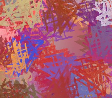 Soyut arka plan sanatı. 2D çizim. Etkileyici yağlı boya resim. Tuvalde fırça darbeleri. Modern sanat. Çok renkli arkaplan. Çağdaş sanat. İfade. Sanatsal dijital palet.