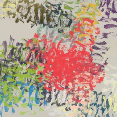 Soyut arka plan sanatı. 2D çizim. Etkileyici yağlı boya resim. Tuvalde fırça darbeleri. Modern sanat. Çok renkli arkaplan. Çağdaş sanat. İfade. Sanatsal dijital palet.