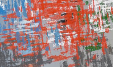 Soyut arka plan sanatı. 2D çizim. Etkileyici yağlı boya resim. Tuvalde fırça darbeleri. Modern sanat. Çok renkli arkaplan. Çağdaş sanat. İfade. Sanatsal dijital palet.