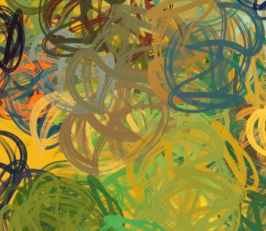 Soyut arka plan sanatı. 2D çizim. Etkileyici yağlı boya resim. Tuvalde fırça darbeleri. Modern sanat. Çok renkli arkaplan. Çağdaş sanat. İfade. Sanatsal dijital palet.