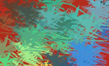 Soyut arka plan sanatı. 2D çizim. Etkileyici yağlı boya resim. Tuvalde fırça darbeleri. Modern sanat. Çok renkli arkaplan. Çağdaş sanat. İfade. Sanatsal dijital palet.