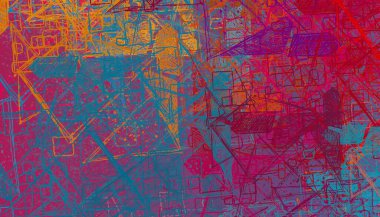 Soyut arka plan sanatı. 2D çizim. Etkileyici yağlı boya resim. Tuvalde fırça darbeleri. Modern sanat. Çok renkli arkaplan. Çağdaş sanat. İfade. Sanatsal dijital palet.