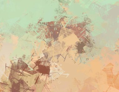 Soyut arka plan sanatı. 2D çizim. Etkileyici yağlı boya resim. Tuvalde fırça darbeleri. Modern sanat. Çok renkli arkaplan. Çağdaş sanat. İfade. Sanatsal dijital palet.