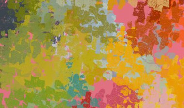 Soyut arka plan sanatı. 2D çizim. Etkileyici yağlı boya resim. Tuvalde fırça darbeleri. Modern sanat. Çok renkli arkaplan. Çağdaş sanat. İfade. Sanatsal dijital palet.