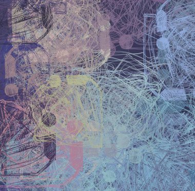 Soyut arka plan sanatı. 2D çizim. Etkileyici yağlı boya resim. Tuvalde fırça darbeleri. Modern sanat. Çok renkli arkaplan. Çağdaş sanat. İfade. Sanatsal dijital palet.