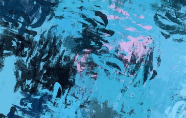 Soyut arka plan sanatı. 2D çizim. Etkileyici yağlı boya resim. Tuvalde fırça darbeleri. Modern sanat. Çok renkli arkaplan. Çağdaş sanat. İfade. Sanatsal dijital palet.