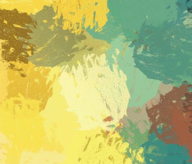 Soyut arka plan sanatı. 2D çizim. Etkileyici yağlı boya resim. Tuvalde fırça darbeleri. Modern sanat. Çok renkli arkaplan. Çağdaş sanat. İfade. Sanatsal dijital palet.