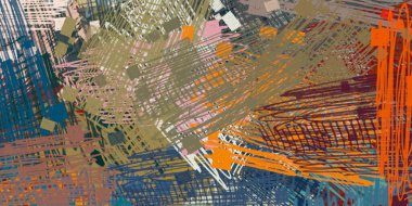 Soyut arka plan sanatı. 2D çizim. Etkileyici yağlı boya resim. Tuvalde fırça darbeleri. Modern sanat. Çok renkli arkaplan. Çağdaş sanat. İfade. Sanatsal dijital palet.