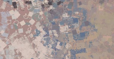 Soyut arka plan sanatı. 2D çizim. Etkileyici yağlı boya resim. Tuvalde fırça darbeleri. Modern sanat. Çok renkli arkaplan. Çağdaş sanat. İfade. Sanatsal dijital palet.