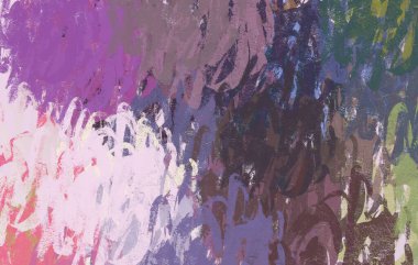 Soyut arka plan sanatı. 2D çizim. Etkileyici yağlı boya resim. Tuvalde fırça darbeleri. Modern sanat. Çok renkli arkaplan. Çağdaş sanat. İfade. Sanatsal dijital palet.
