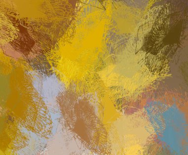 Soyut arka plan sanatı. 2D çizim. Etkileyici yağlı boya resim. Tuvalde fırça darbeleri. Modern sanat. Çok renkli arkaplan. Çağdaş sanat. İfade. Sanatsal dijital palet.