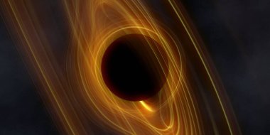 Soyut arka plan sanatı. Siyah arka planda neon halkalar. Uzay temalı sanatsal dijital arkaplan.