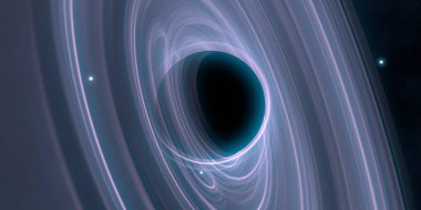 Soyut arka plan sanatı. Karanlık arka planda neon çember. Uzay temalı sanatsal dijital arkaplan.