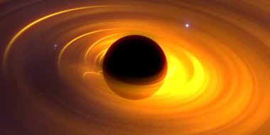 Soyut arka plan sanatı. Siyah arka planda neon halkalar. Uzay temalı sanatsal dijital arkaplan.