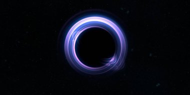 Soyut arka plan sanatı. Siyah arka planda neon halkalar. Uzay temalı sanatsal dijital arkaplan.