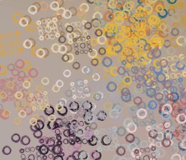 Soyut rastgele şekiller. 2D illüstrasyon arka planı. Düz beton duvarda sanatsal modern sanat kalıpları. Kabataslak boyalı yüzey. El yapımı fırça darbeleri.