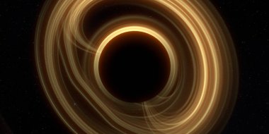 Soyut arka plan sanatı. Siyah arka planda neon halkalar. Uzay temalı sanatsal dijital arkaplan.