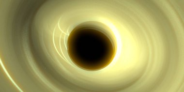 Soyut arka plan sanatı. Siyah arka planda neon halkalar. Uzay temalı sanatsal dijital arkaplan.