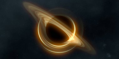 Soyut arka plan sanatı. Siyah arka planda neon halkalar. Uzay temalı sanatsal dijital arkaplan.