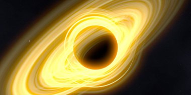 Soyut arka plan sanatı. Siyah arka planda neon halkalar. Uzay temalı sanatsal dijital arkaplan.