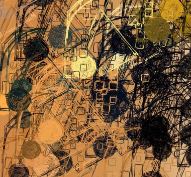 Soyut arka plan sanatı. 2D çizim. Etkileyici yağlı boya resim. Tuvalde fırça darbeleri. Modern sanat. Çok renkli arkaplan. Çağdaş sanat. İfade. Sanatsal dijital palet.