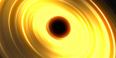Soyut arka plan sanatı. Siyah arka planda neon halkalar. Uzay temalı sanatsal dijital arkaplan.