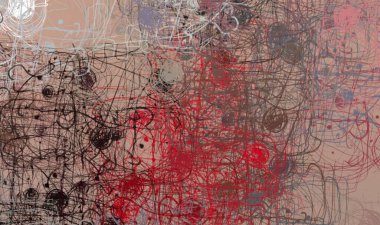 Soyut arka plan sanatı. 2D çizim. Etkileyici yağlı boya resim. Tuvalde fırça darbeleri. Modern sanat. Çok renkli arkaplan. Çağdaş sanat. İfade. Sanatsal dijital palet.