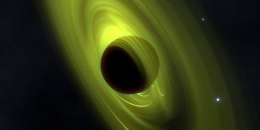 Soyut arka plan sanatı. Karanlık arka planda neon çember. Uzay temalı sanatsal dijital arkaplan.