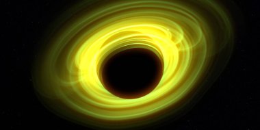 Soyut arka plan sanatı. Siyah arka planda neon halkalar. Uzay temalı sanatsal dijital arkaplan.