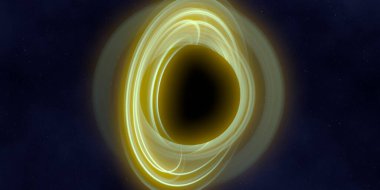 Soyut arka plan sanatı. Siyah arka planda neon halkalar. Uzay temalı sanatsal dijital arkaplan.