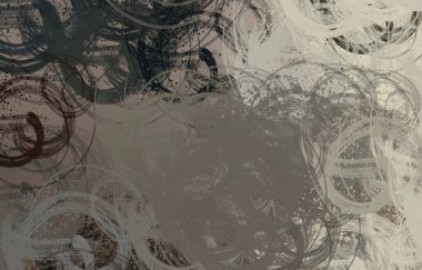 Soyut rastgele şekiller. 2D illüstrasyon arka planı. Düz beton duvarda sanatsal modern sanat kalıpları. Kabataslak boyalı yüzey. El yapımı fırça darbeleri.