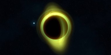 Soyut arka plan sanatı. Karanlık arka planda neon çember. Uzay temalı sanatsal dijital arkaplan.