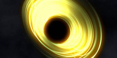 Soyut arka plan sanatı. Siyah arka planda neon halkalar. Uzay temalı sanatsal dijital arkaplan.