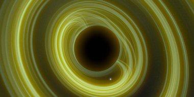 Soyut arka plan sanatı. Karanlık arka planda neon çember. Uzay temalı sanatsal dijital arkaplan.