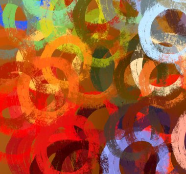 Soyut arka plan sanatı. 2D çizim. Etkileyici yağlı boya resim. Tuvalde fırça darbeleri. Modern sanat. Çok renkli arkaplan. Çağdaş sanat. İfade. Sanatsal dijital palet.