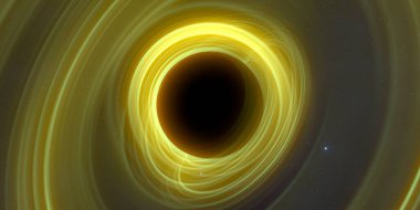 Soyut arka plan sanatı. Karanlık arka planda neon çember. Uzay temalı sanatsal dijital arkaplan.