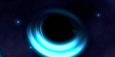 Soyut arka plan sanatı. Karanlık arka planda neon çember. Uzay temalı sanatsal dijital arkaplan.