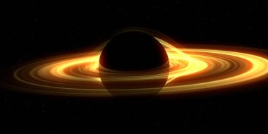 Soyut arka plan sanatı. Siyah arka planda neon halkalar. Uzay temalı sanatsal dijital arkaplan.