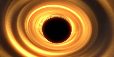 Soyut arka plan sanatı. Siyah arka planda neon halkalar. Uzay temalı sanatsal dijital arkaplan.