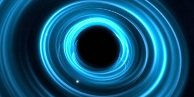 Soyut arka plan sanatı. Siyah arka planda neon halkalar. Uzay temalı sanatsal dijital arkaplan.