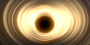 Soyut arka plan sanatı. Karanlık arka planda neon çember. Uzay temalı sanatsal dijital arkaplan.