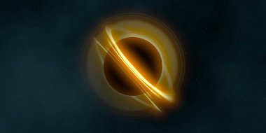 Soyut arka plan sanatı. Karanlık arka planda neon çember. Uzay temalı sanatsal dijital arkaplan.