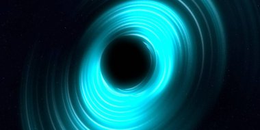 Soyut arka plan sanatı. Karanlık arka planda neon çember. Uzay temalı sanatsal dijital arkaplan.