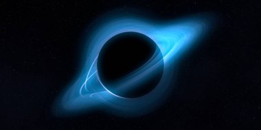 Soyut arka plan sanatı. Siyah arka planda neon halkalar. Uzay temalı sanatsal dijital arkaplan.