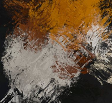 Soyut arka plan sanatı. 2D çizim. Etkileyici yağlı boya resim. Tuvalde fırça darbeleri. Modern sanat. Çok renkli arkaplan. Çağdaş sanat. İfade. Sanatsal dijital palet.