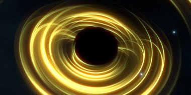 Soyut arka plan sanatı. Karanlık arka planda neon çember. Uzay temalı sanatsal dijital arkaplan.