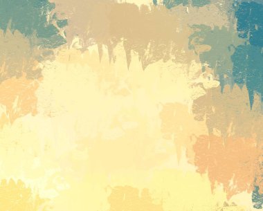 Soyut rastgele şekiller. 2D illüstrasyon arka planı. Düz beton duvarda sanatsal modern sanat kalıpları. Kabataslak boyalı yüzey. El yapımı fırça darbeleri.