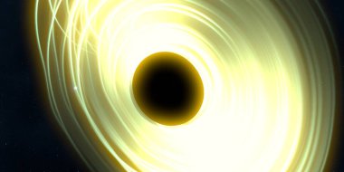 Soyut arka plan sanatı. Siyah arka planda neon halkalar. Uzay temalı sanatsal dijital arkaplan.