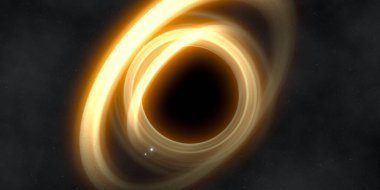 Soyut arka plan sanatı. Siyah arka planda neon halkalar. Uzay temalı sanatsal dijital arkaplan.