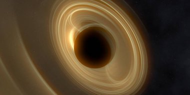 Soyut arka plan sanatı. Siyah arka planda neon halkalar. Uzay temalı sanatsal dijital arkaplan.